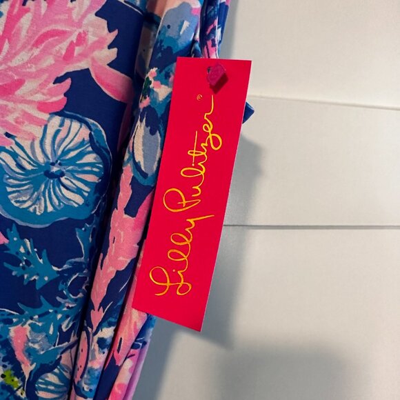 NWT Lilly Pulitzer Blue and Pink Floral Midi Dress - Picture 7 of 9